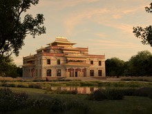 Architects impression of the vision of Thubten Chokor Ling, a Buddhist Temple in the making.