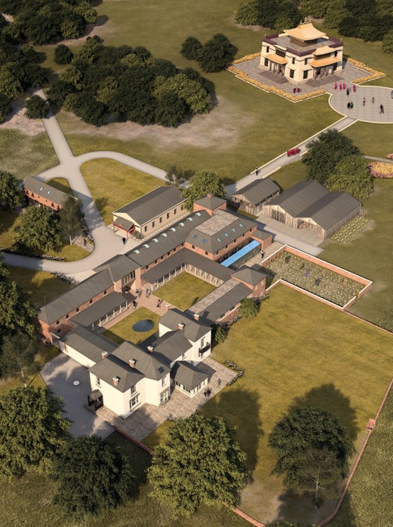 Buddhist monastery UK Masterplan aerial Buddhist monastery UK