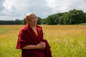 Our spiritual founder and Buddhist Meditation Master Chökyi Nyima Rinpoche in the South Field - Gomde UK