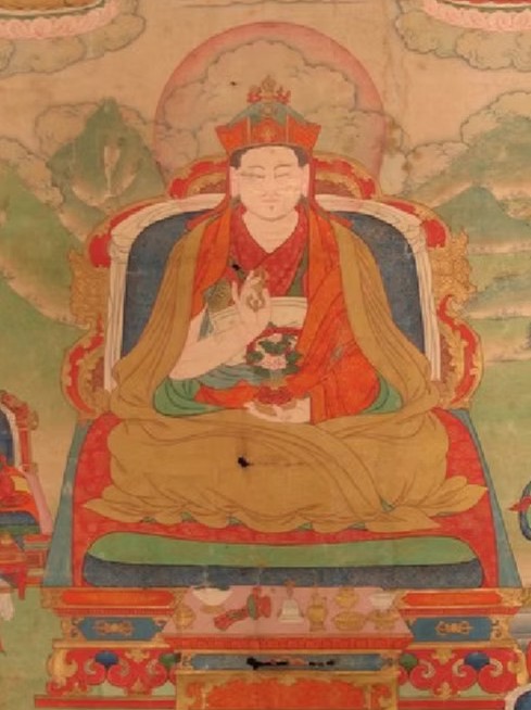 Painting of Chokgyur Lingpa, a renowned tertön whose terma teachings form a cornerstone of the Kagyu and Nyingma lineages of Tibetan Buddhism.
