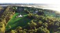 Gomde Buddha Temple UK Aerial overview of Lindholme Island with Buddhist Monastery and Temple