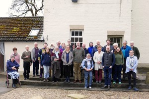 Group photo in front of Lindholme Hall of the Navigating Ecological Tragedy Event participants.