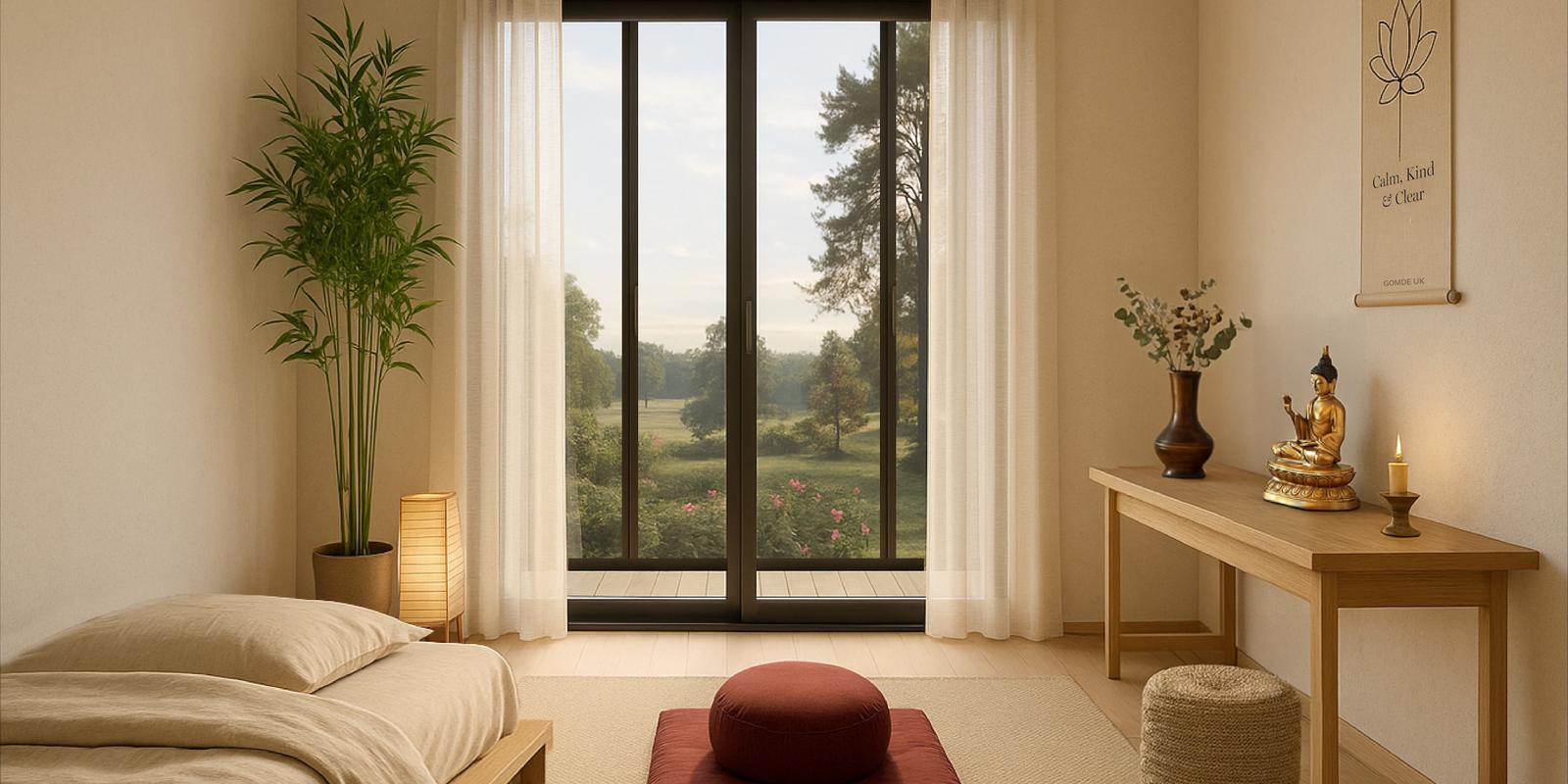 Architect impression of the interior rooms of the Peatland Retreat Wing at Gomde UK.