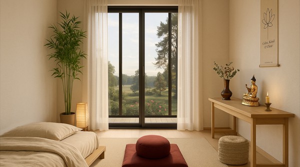 Interior architects impression of the rooms in the Peatland Retreat Wing at Gomde UK.