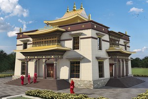 Tibetan Buddhist Temple impression by architect Peter Oudshoorn.