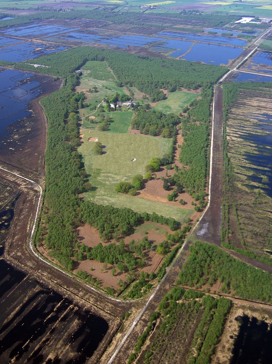 Aerial photo photo of Lindholme Hall 'island' in Yorkshire
