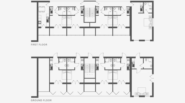 Architect drawing retreat wing Architect drawing Buddhism meditation retreat wing
