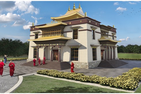 Architect drawing Buddhist temple UK